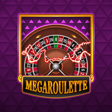 Ruleta de casino con rayos eléctricos y el título Mega Roulette